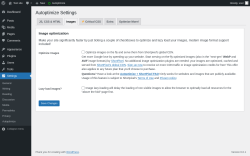 Page screenshot: Settings &rarr; Autoptimize &rarr; Images