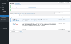 Page screenshot: Plugins &lsaquo; Test site &mdash; WordPress