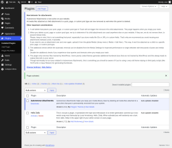 Page screenshot: Plugins &lsaquo; Test site &mdash; WordPress