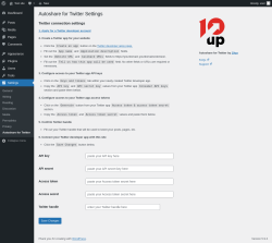 Page screenshot: Settings → Autoshare for Twitter