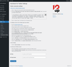 Page screenshot: Settings → Autoshare for Twitter