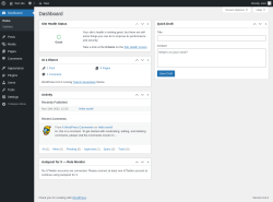Page screenshot: Dashboard ‹ Test site — WordPress