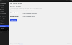 Page screenshot: Autostock &rarr; Car Features Settings