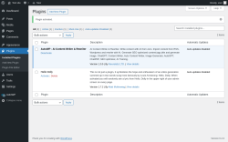 Page screenshot: Plugins ‹ Test site — WordPress