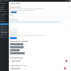 Page screenshot: AutoWP → Content Planner