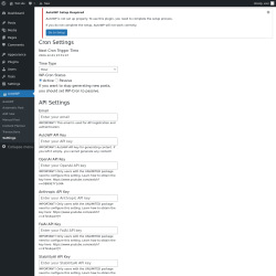 Page screenshot: AutoWP → Settings