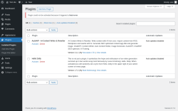 Page screenshot: Plugins ‹ Test site — WordPress