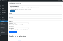 Page screenshot: AutoWP → Linking Management