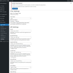 Page screenshot: AutoWP → Settings
