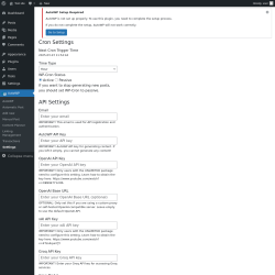 Page screenshot: AutoWP → Settings