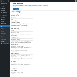Page screenshot: AutoWP → Settings