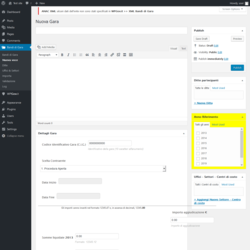 Page screenshot: Bandi di Gara → Nuova voce