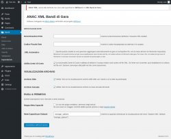 Page screenshot: Bandi → Impostazioni