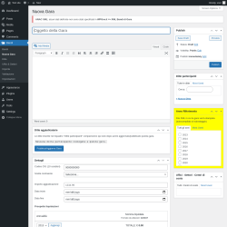 Page screenshot: Bandi → Nuova Gara
