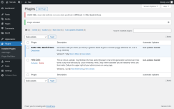 Page screenshot: Plugins ‹ Test site — WordPress
