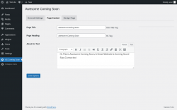 Page screenshot: AS Coming Soon &rarr; Page Content