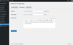 Page screenshot: AS Coming Soon &rarr; Page Content