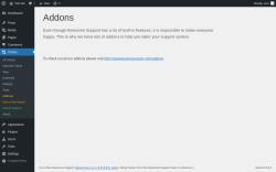 Page screenshot: Tickets → Addons