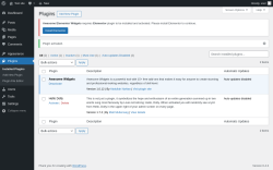 Page screenshot: Plugins ‹ Test site — WordPress