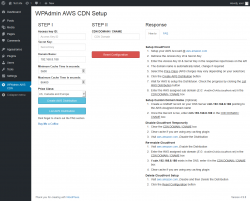 Page screenshot: WPAdmin AWS CDN