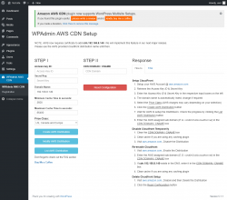 Page screenshot: WPAdmin AWS CDN
