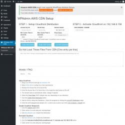 Page screenshot: WPAdmin AWS CDN