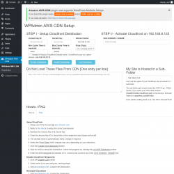 Page screenshot: WPAdmin AWS CDN