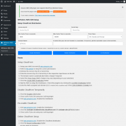 Page screenshot: WPAdmin AWS CDN