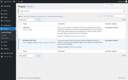 Page screenshot: Plugins &lsaquo; Test site &mdash; WordPress