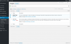 Page screenshot: Plugins &lsaquo; Test site &mdash; WordPress