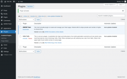 Page screenshot: Plugins &lsaquo; Test site &mdash; WordPress
