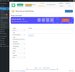 Page screenshot: ChatGPT Assistant → Image Generator