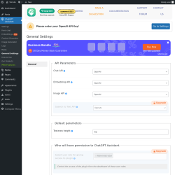 Page screenshot: ChatGPT Assistant → General Settings