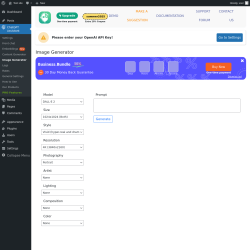 Page screenshot: ChatGPT Assistant → Image Generator