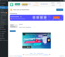 Page screenshot: ChatGPT Assistant → EmbeddingsNew