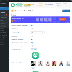 Page screenshot: ChatGPT Assistant → Front chat