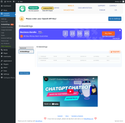 Page screenshot: ChatGPT Assistant → EmbeddingsNew → 
                            Embeddings                        