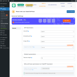 Page screenshot: ChatGPT Assistant → General Settings