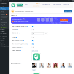 Page screenshot: ChatGPT Assistant → Front chat