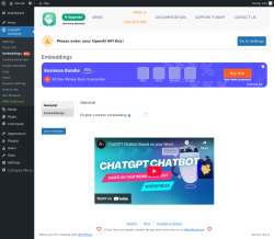 Page screenshot: ChatGPT Assistant → EmbeddingsNew
