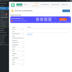 Page screenshot: ChatGPT Assistant → Image Generator