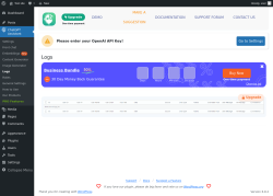 Page screenshot: ChatGPT Assistant → Logs