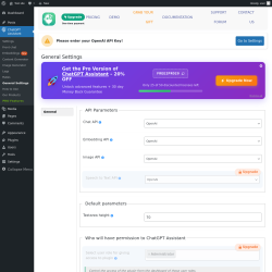 Page screenshot: ChatGPT Assistant → General Settings