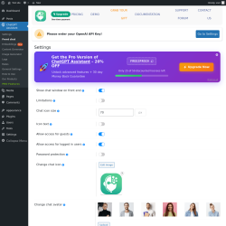 Page screenshot: ChatGPT Assistant → Front chat
