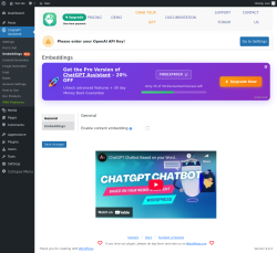 Page screenshot: ChatGPT Assistant → EmbeddingsNew