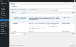 Page screenshot: Plugins ‹ Test site — WordPress