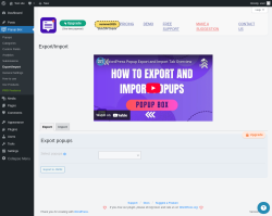 Page screenshot: Popup Box → Export/Import
