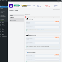 Page screenshot: Popup Box → General Settings → 
                            Integrations                        