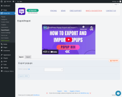 Page screenshot: Popup Box → Export/Import