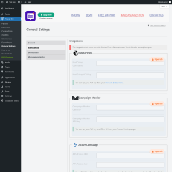 Page screenshot: Popup Box → General Settings → 
                            Integrations                        